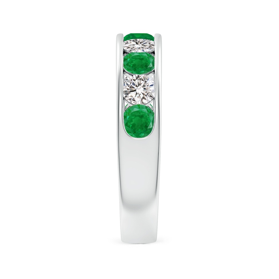 3.5mm AA Channel Set Emerald and Diamond Semi Eternity Ring in White Gold side 299