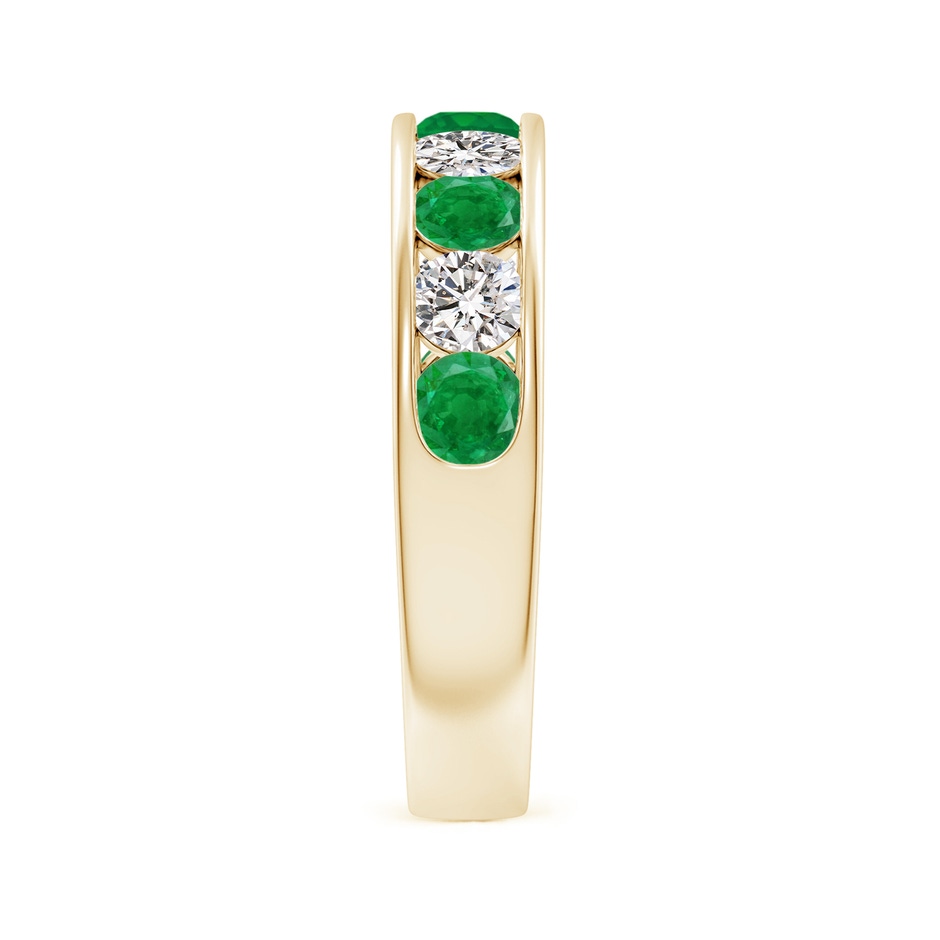 3.5mm AA Channel Set Emerald and Diamond Semi Eternity Ring in Yellow Gold side 299