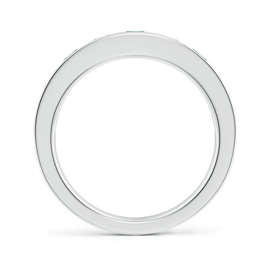 3.5mm AAA Channel Set Emerald and Diamond Semi Eternity Ring in White Gold side 199