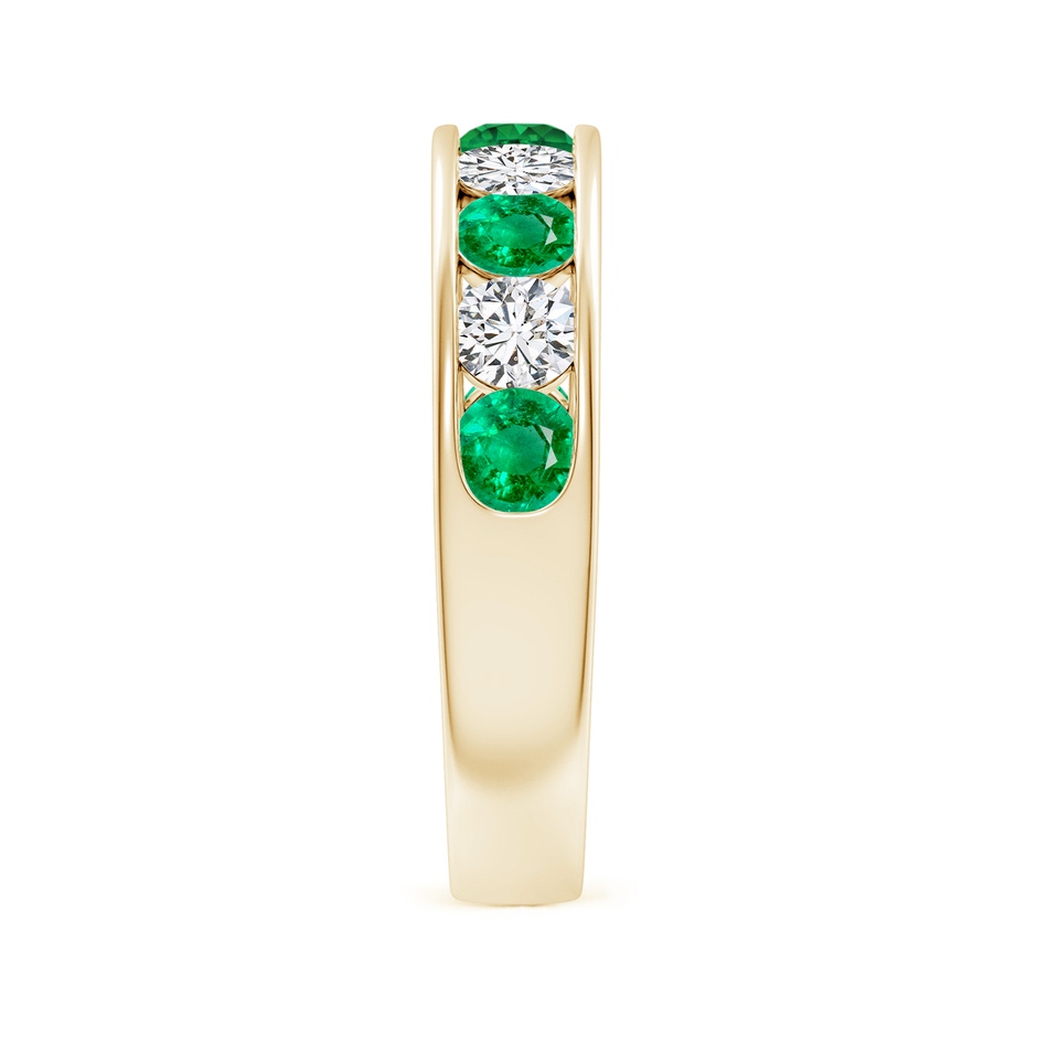 3.5mm AAA Channel Set Emerald and Diamond Semi Eternity Ring in Yellow Gold side 299