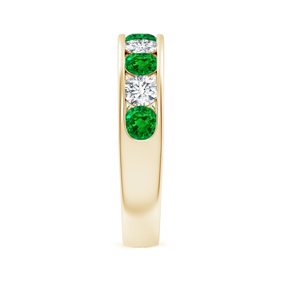 3.5mm AAAA Channel Set Emerald and Diamond Semi Eternity Ring in Yellow Gold side 299