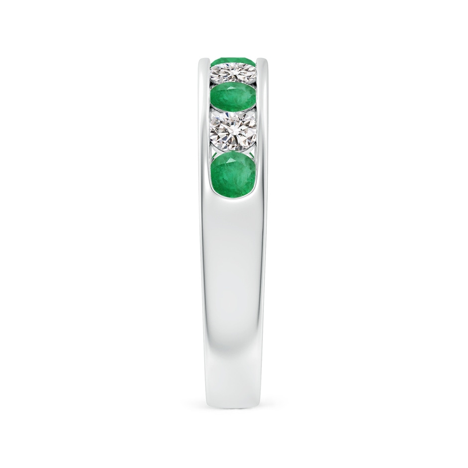 3mm A Channel Set Emerald and Diamond Semi Eternity Ring in P950 Platinum side 299
