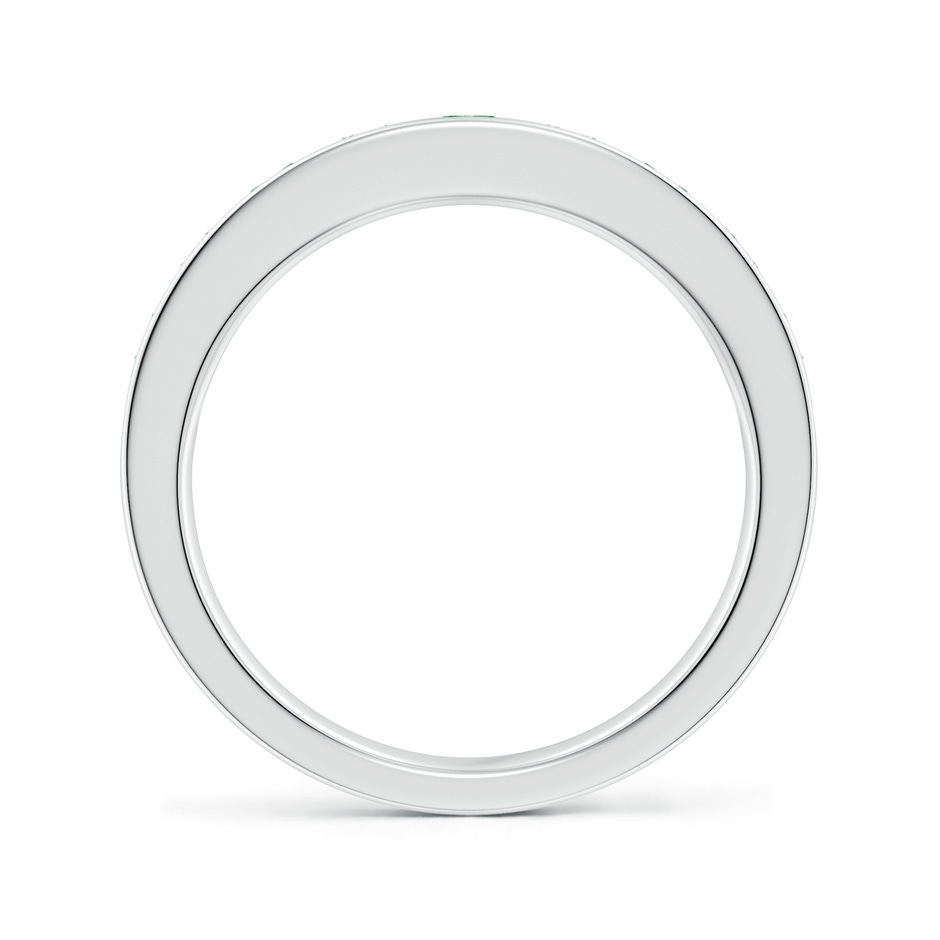 3mm AAA Channel Set Emerald and Diamond Semi Eternity Ring in White Gold side 199