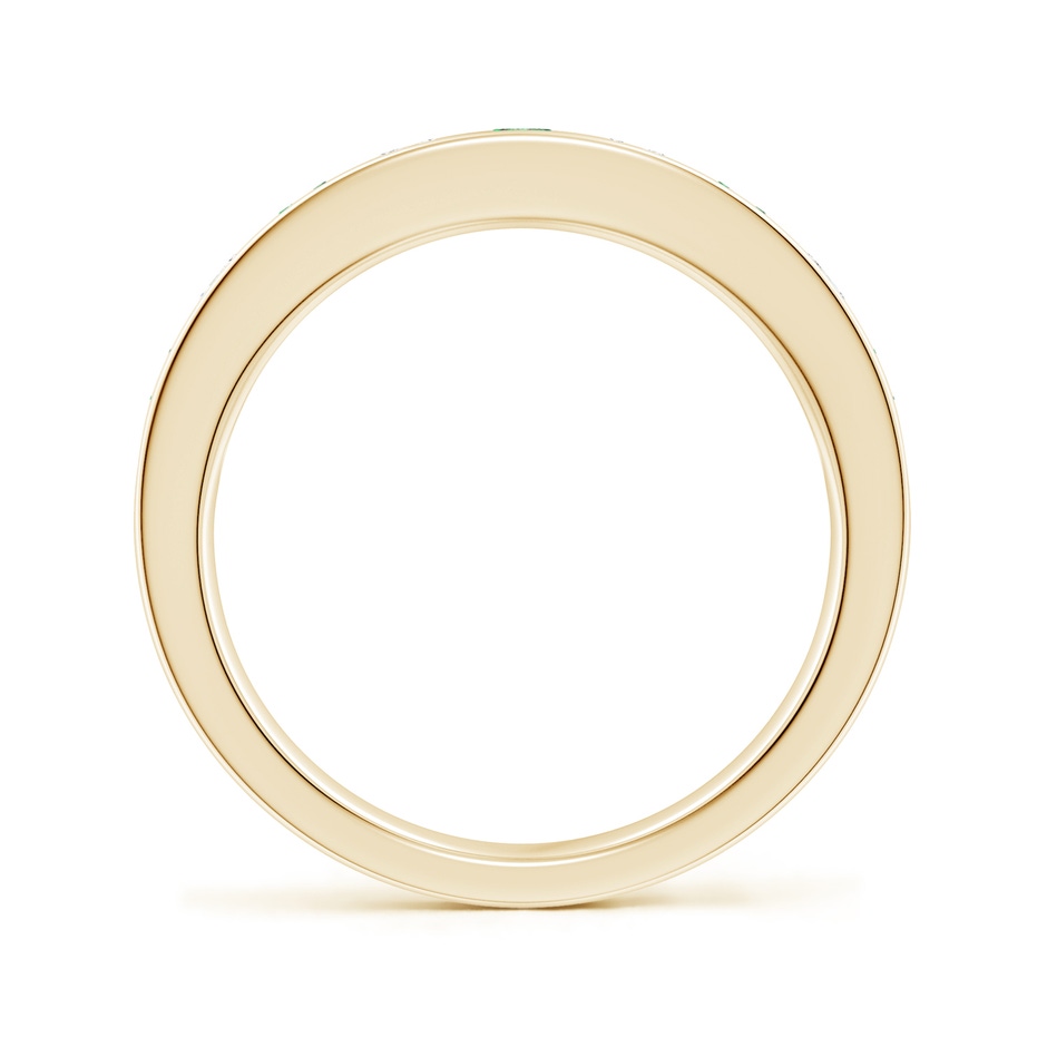 3mm AAAA Channel Set Emerald and Diamond Semi Eternity Ring in Yellow Gold side 199