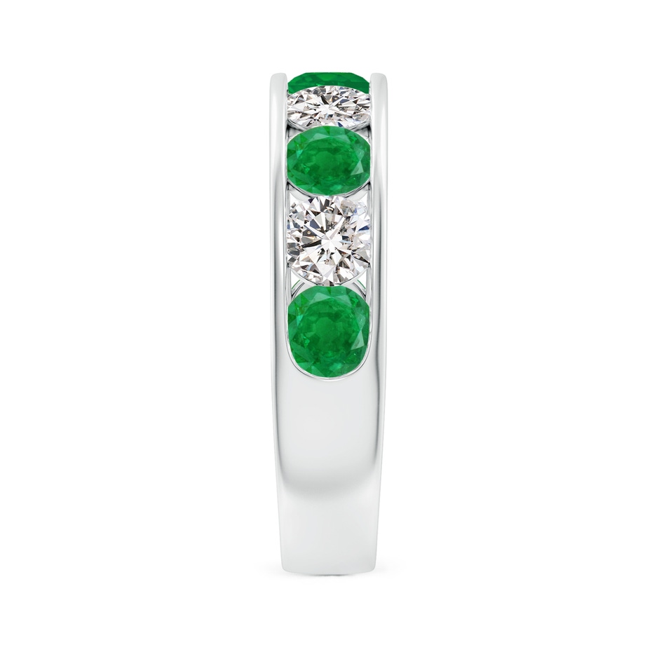 4mm AA Channel Set Emerald and Diamond Semi Eternity Ring in P950 Platinum side 299