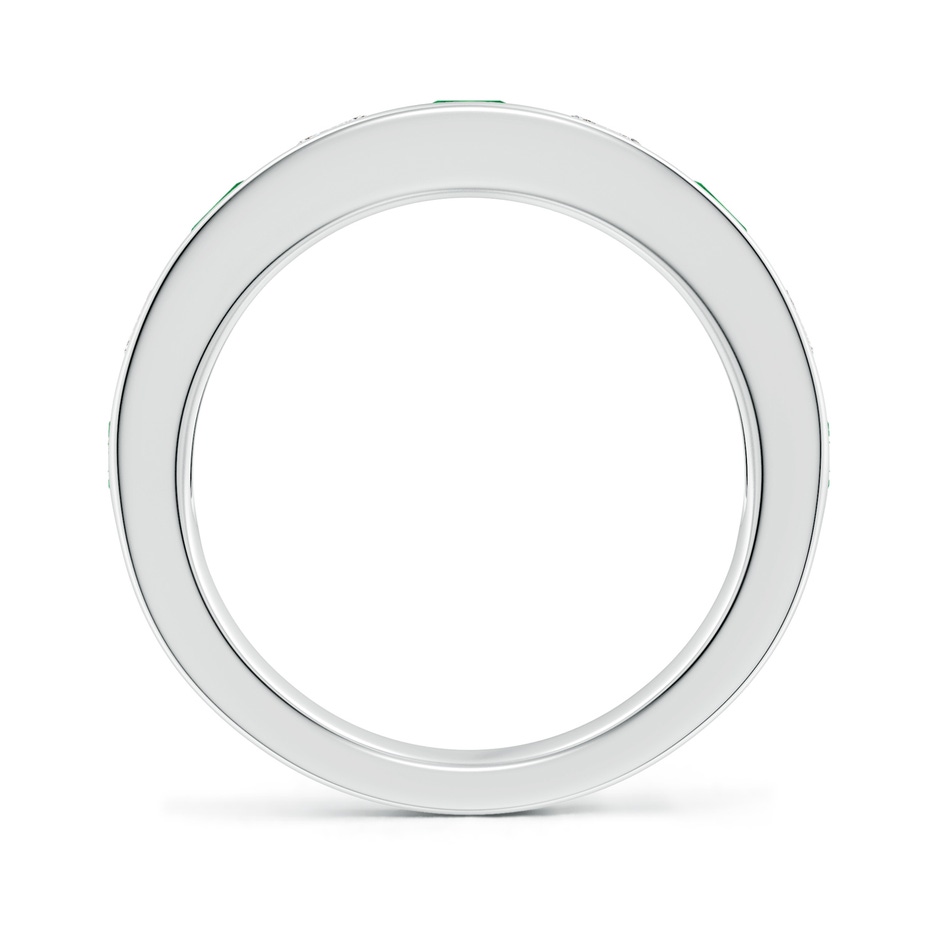 4mm AA Channel Set Emerald and Diamond Semi Eternity Ring in White Gold side 199