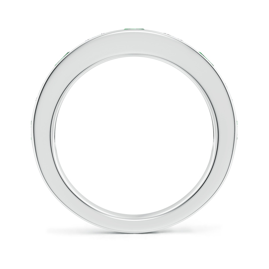 4mm AAAA Channel Set Emerald and Diamond Semi Eternity Ring in White Gold side 199