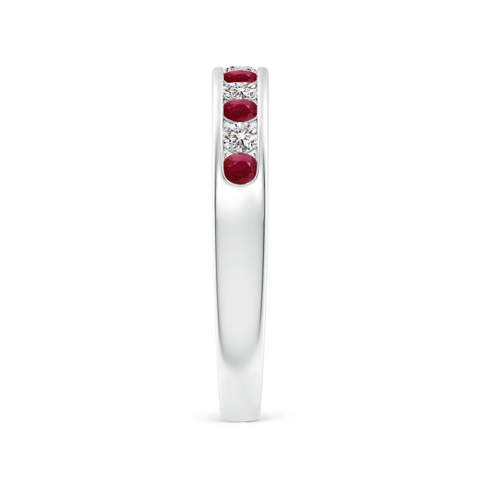 2.1mm A Channel Set Ruby and Diamond Semi Eternity Ring in 9K White Gold side 299