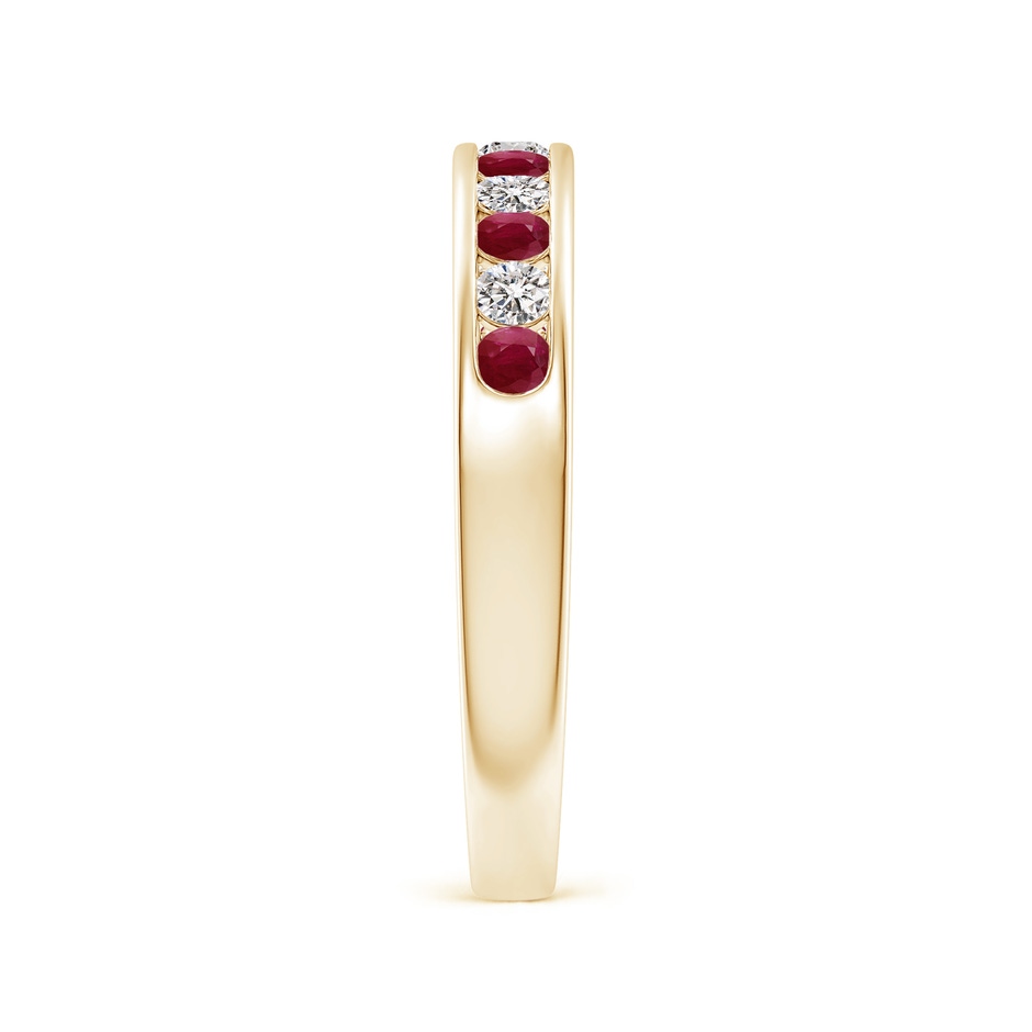 2.1mm A Channel Set Ruby and Diamond Semi Eternity Ring in Yellow Gold side 299