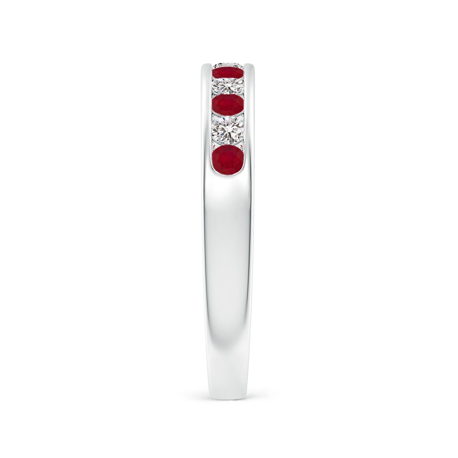 2.1mm AA Channel Set Ruby and Diamond Semi Eternity Ring in White Gold side 299