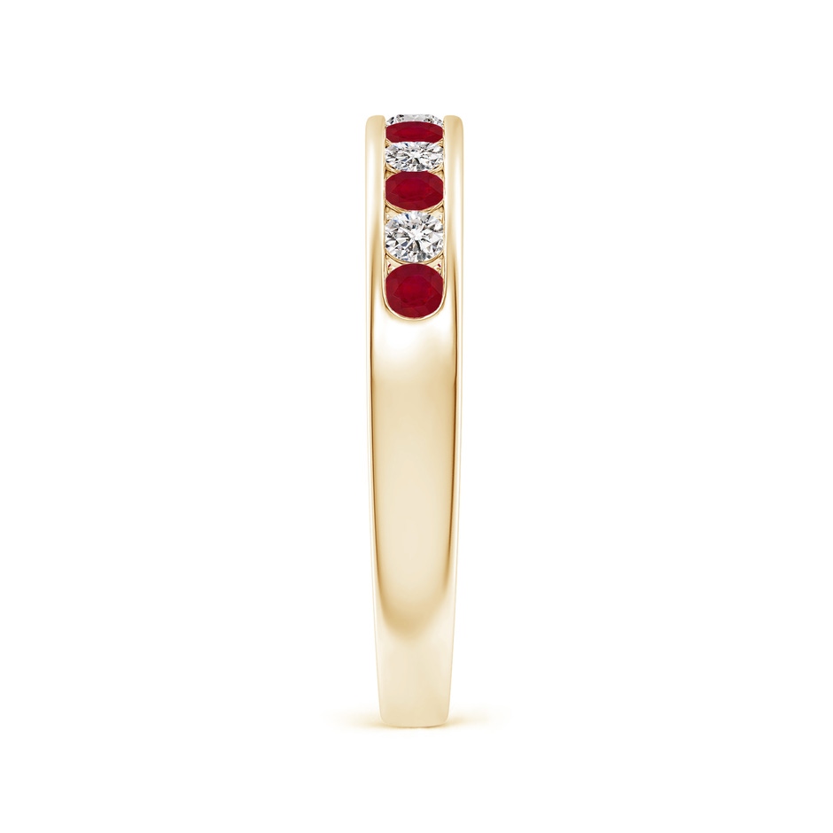 2.1mm AA Channel Set Ruby and Diamond Semi Eternity Ring in Yellow Gold side 299