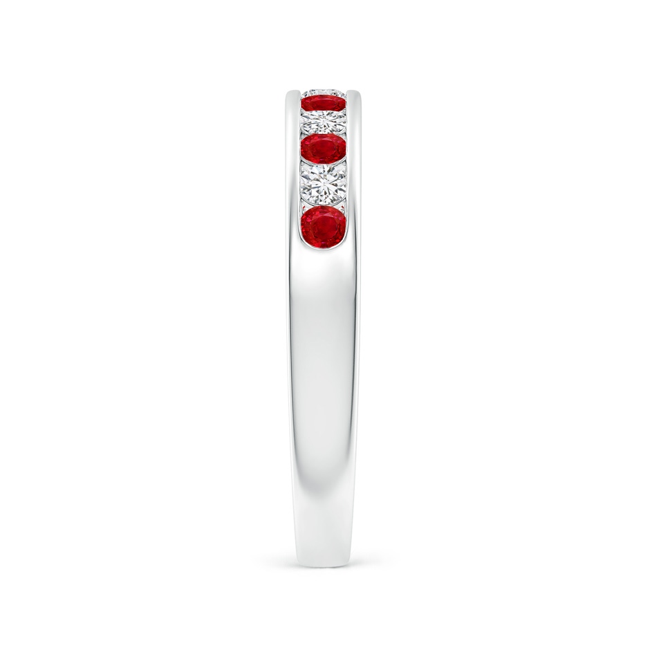 2.1mm AAA Channel Set Ruby and Diamond Semi Eternity Ring in White Gold side 299