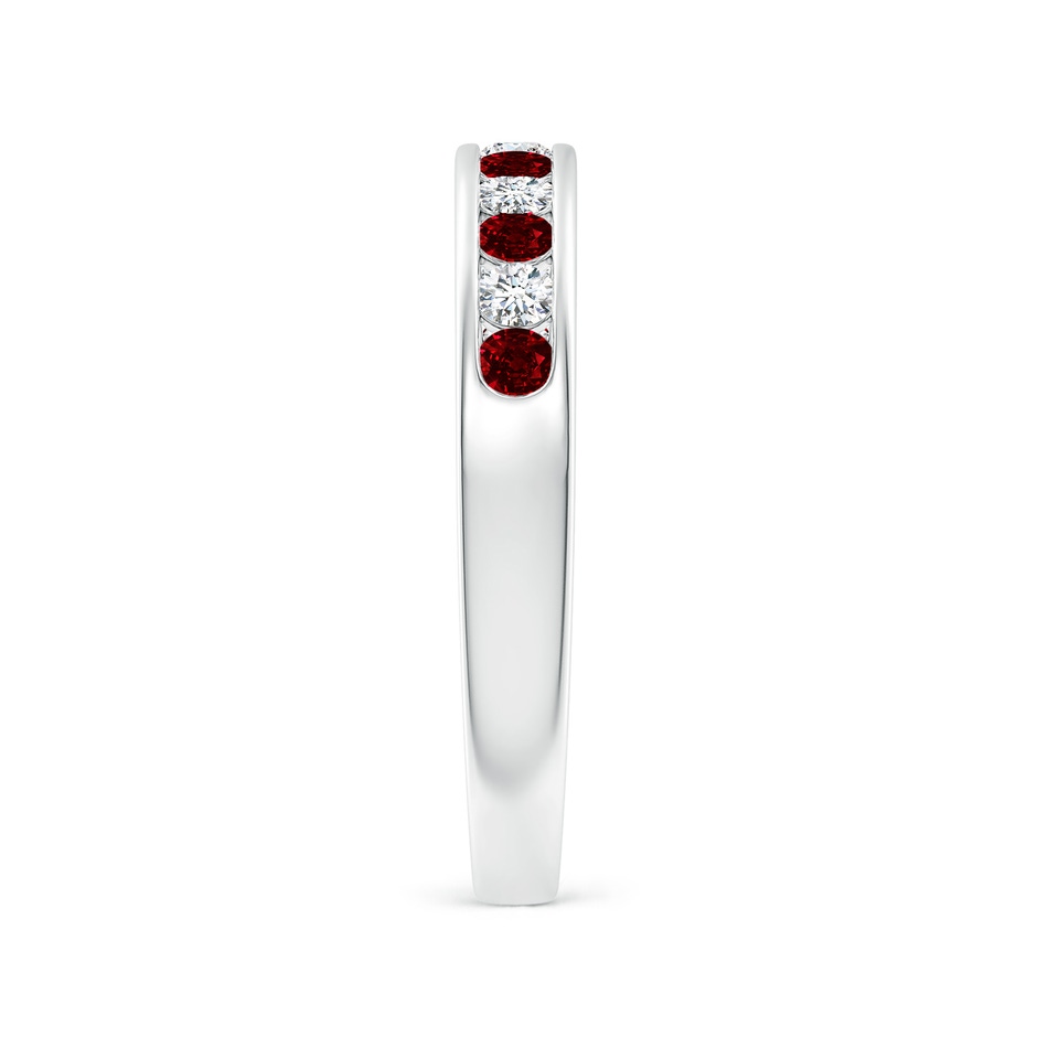 2.1mm AAAA Channel Set Ruby and Diamond Semi Eternity Ring in White Gold side 299