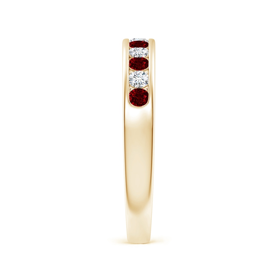 2.1mm AAAA Channel Set Ruby and Diamond Semi Eternity Ring in Yellow Gold side 299