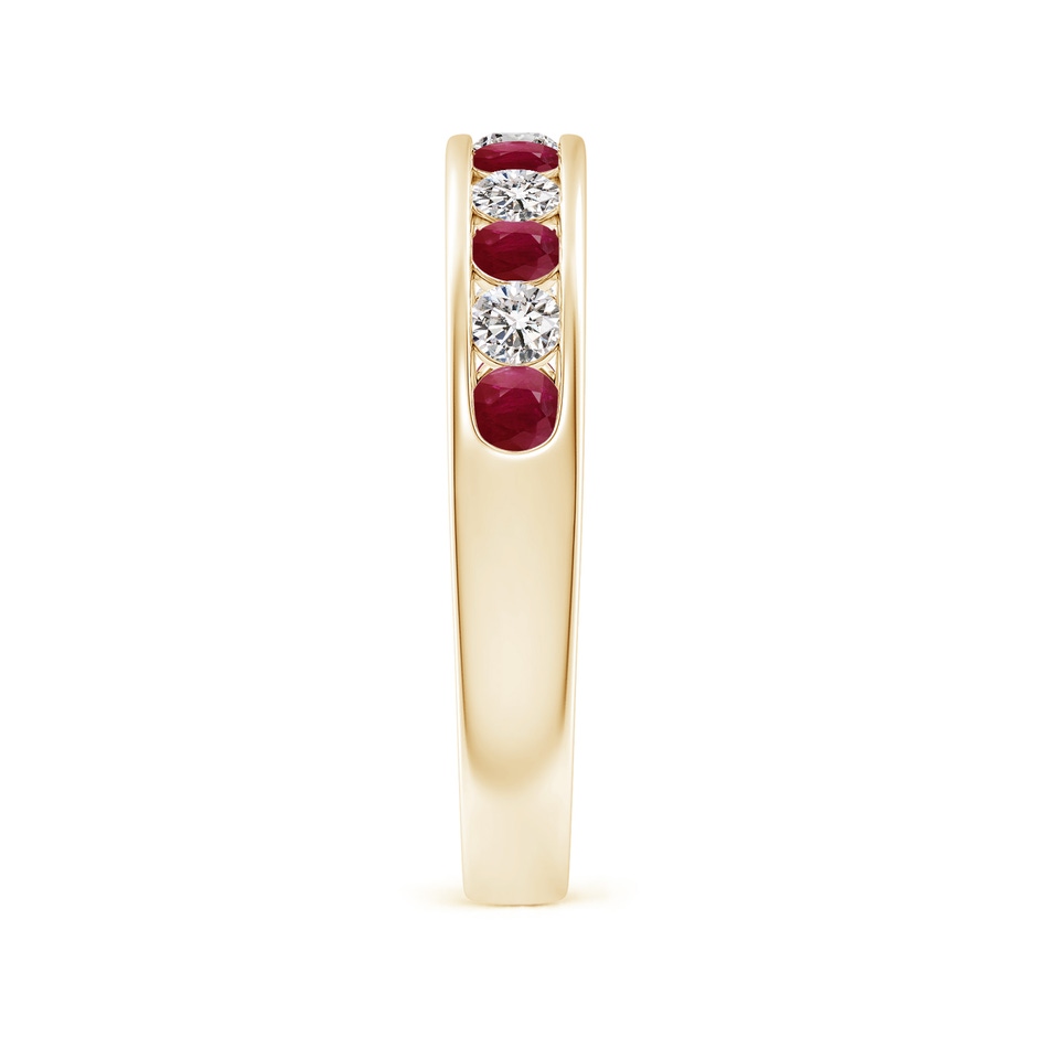 2.5mm A Channel Set Ruby and Diamond Semi Eternity Ring in Yellow Gold side 299