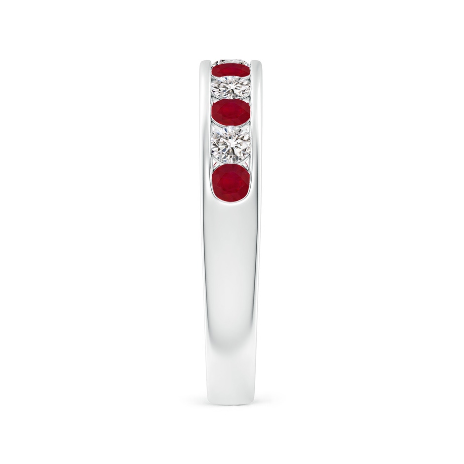 2.5mm AA Channel Set Ruby and Diamond Semi Eternity Ring in White Gold side 299