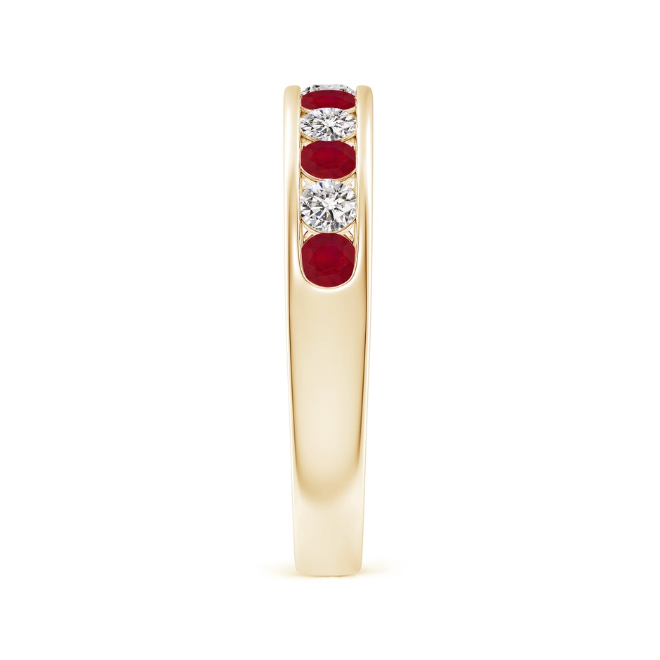 2.5mm AA Channel Set Ruby and Diamond Semi Eternity Ring in Yellow Gold side 299
