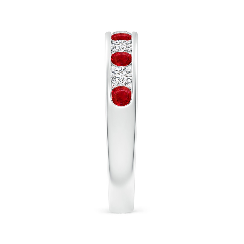 2.5mm AAA Channel Set Ruby and Diamond Semi Eternity Ring in White Gold side 299