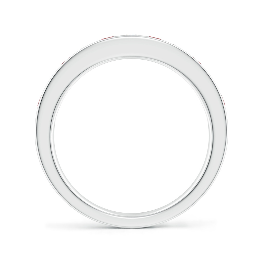 2.5mm AAAA Channel Set Ruby and Diamond Semi Eternity Ring in White Gold - side 199