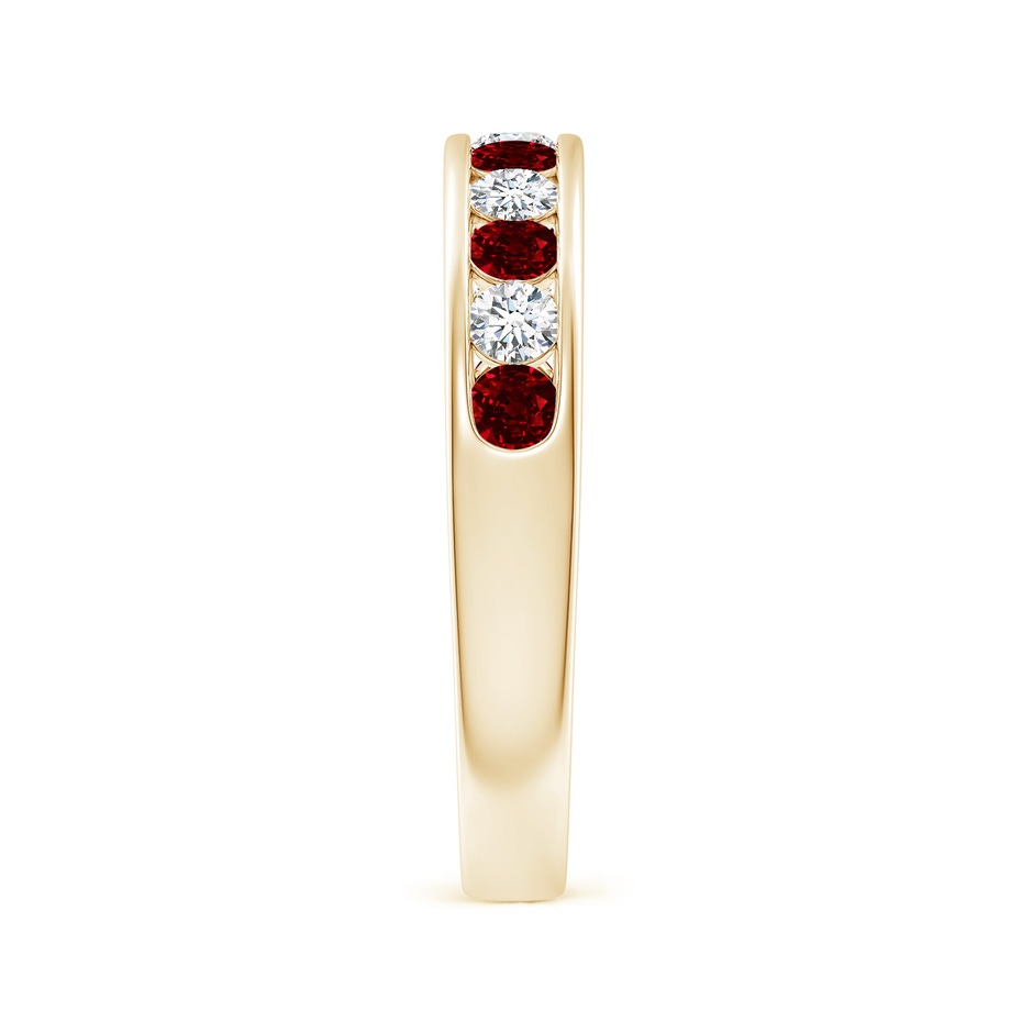 2.5mm AAAA Channel Set Ruby and Diamond Semi Eternity Ring in Yellow Gold side 299