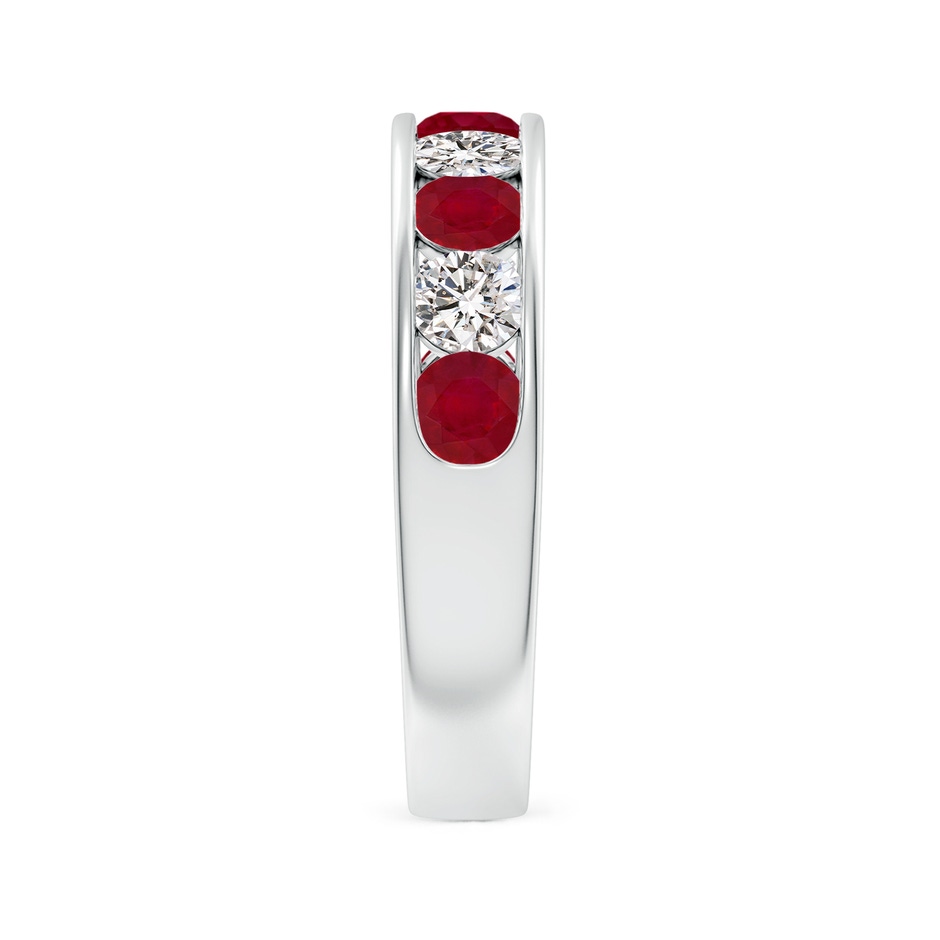 3.5mm AA Channel Set Ruby and Diamond Semi Eternity Ring in White Gold side 299