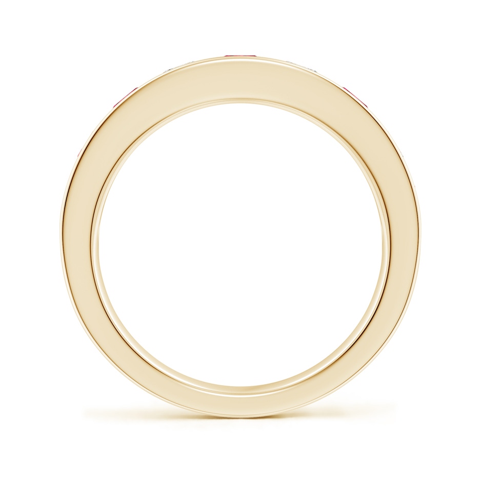 3.5mm AAA Channel Set Ruby and Diamond Semi Eternity Ring in Yellow Gold side 199