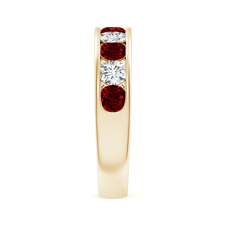3.5mm AAAA Channel Set Ruby and Diamond Semi Eternity Ring in Yellow Gold side 299