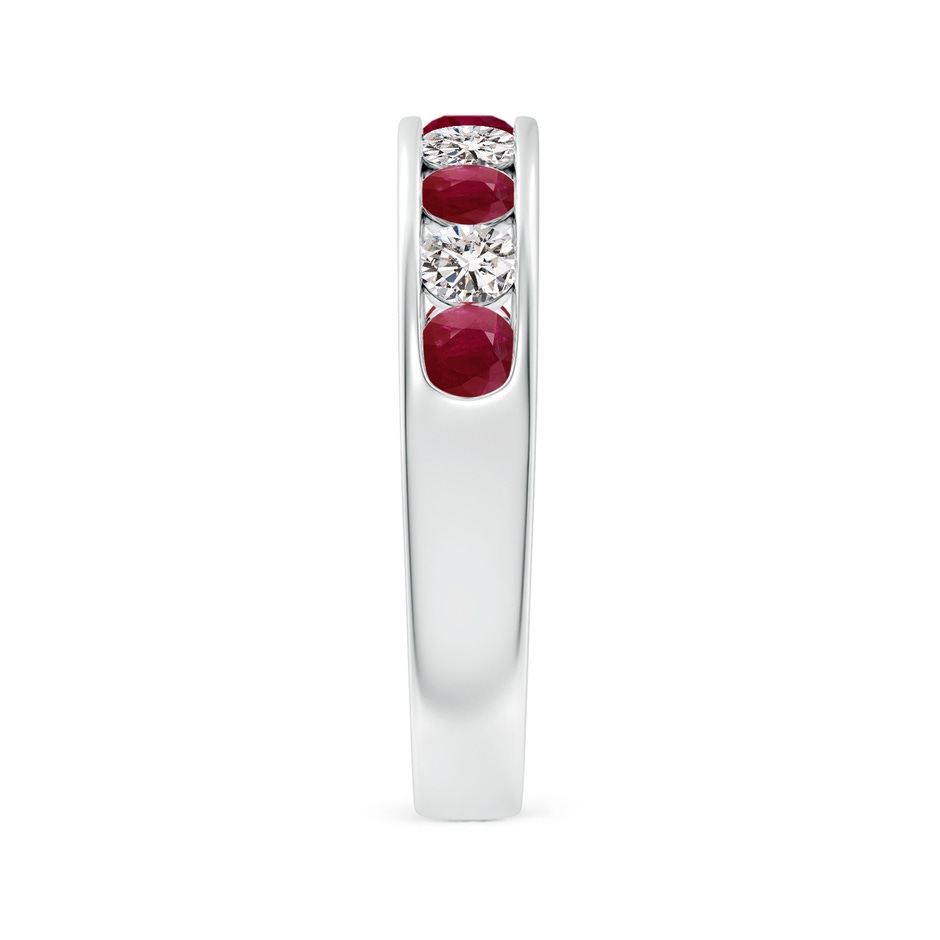 3mm A Channel Set Ruby and Diamond Semi Eternity Ring in White Gold side 299