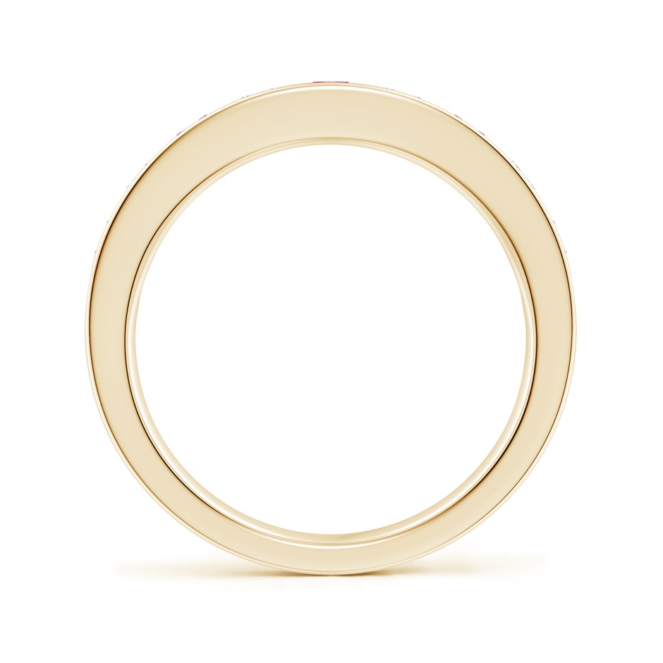 3mm AAA Channel Set Ruby and Diamond Semi Eternity Ring in Yellow Gold side 199