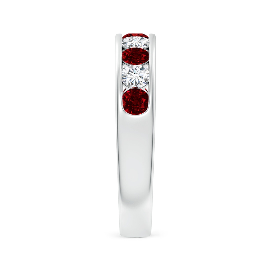 3mm AAAA Channel Set Ruby and Diamond Semi Eternity Ring in P950 Platinum side 299