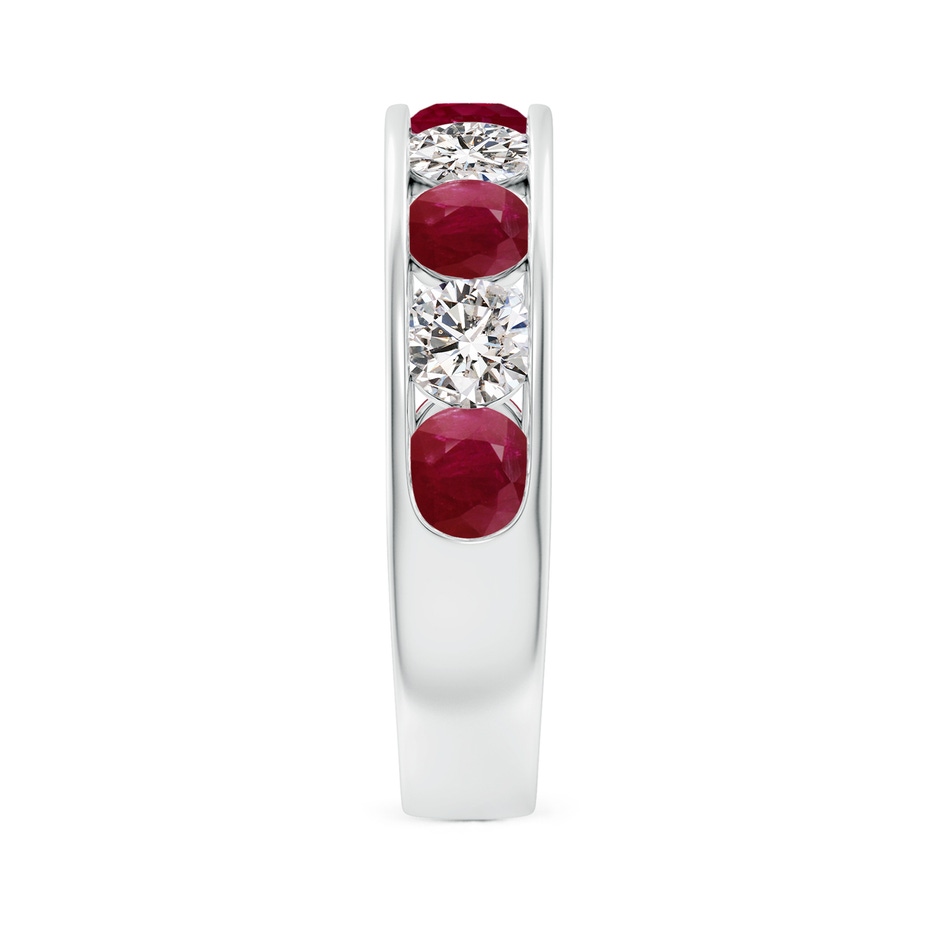 4mm A Channel Set Ruby and Diamond Semi Eternity Ring in P950 Platinum side 299