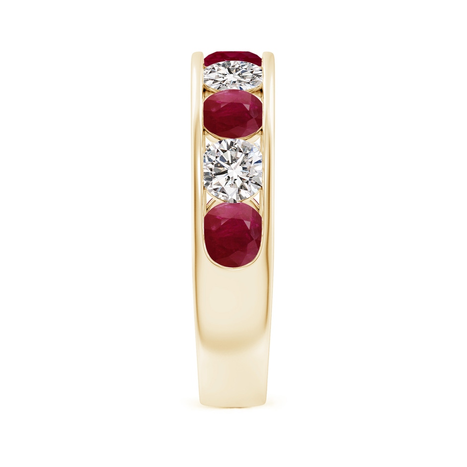 4mm A Channel Set Ruby and Diamond Semi Eternity Ring in Yellow Gold side 299