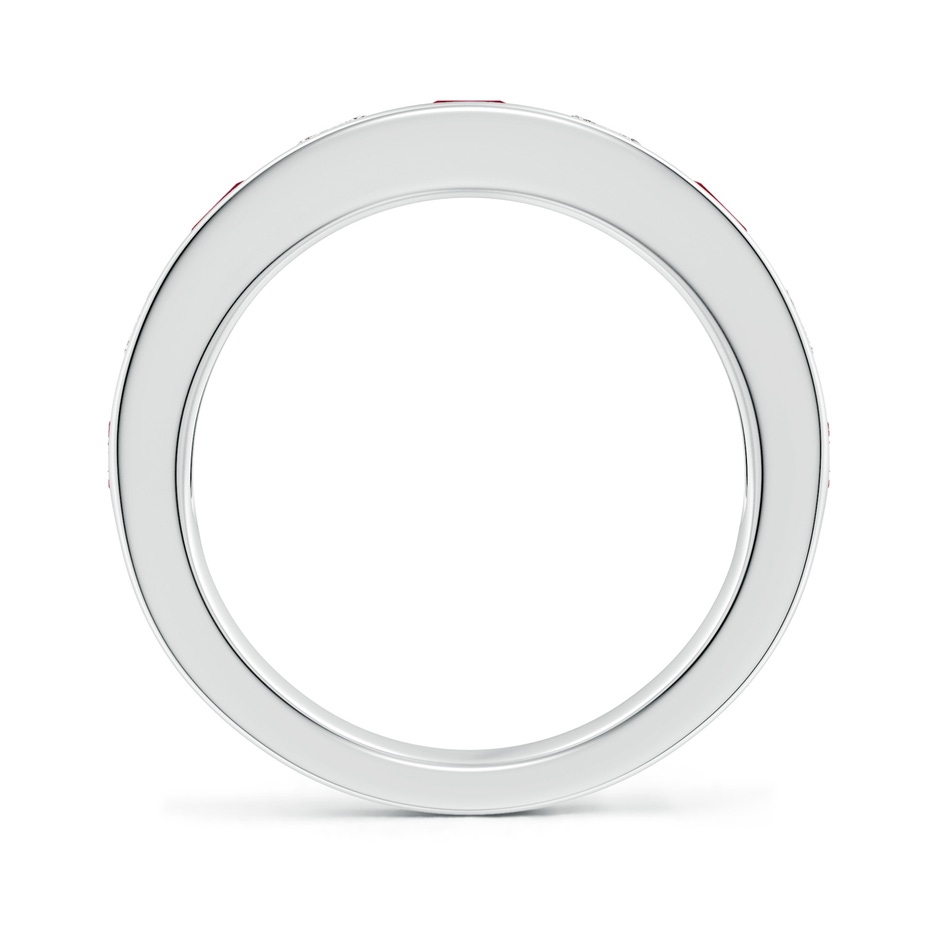 4mm AA Channel Set Ruby and Diamond Semi Eternity Ring in P950 Platinum side 199