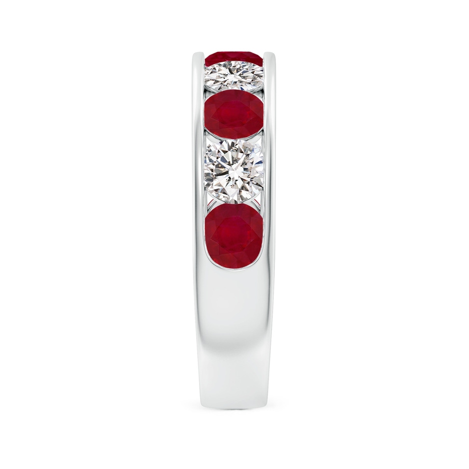 4mm AA Channel Set Ruby and Diamond Semi Eternity Ring in White Gold side 299