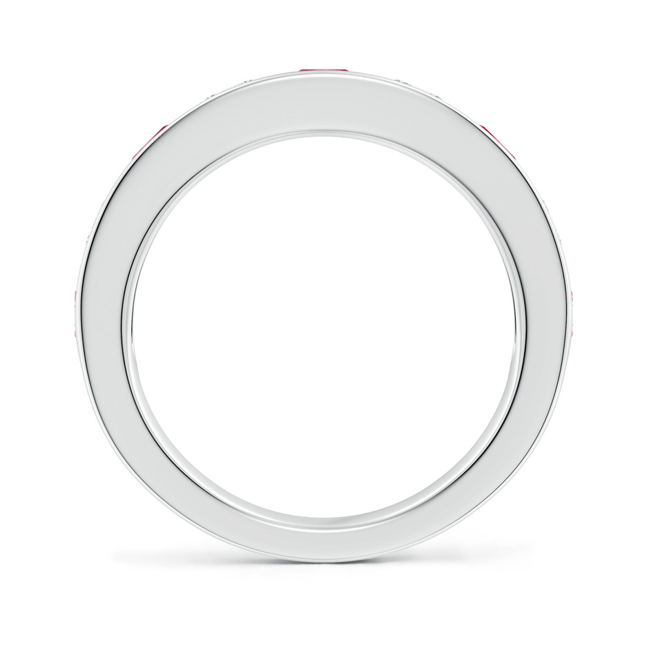 4mm AAA Channel Set Ruby and Diamond Semi Eternity Ring in P950 Platinum side 199