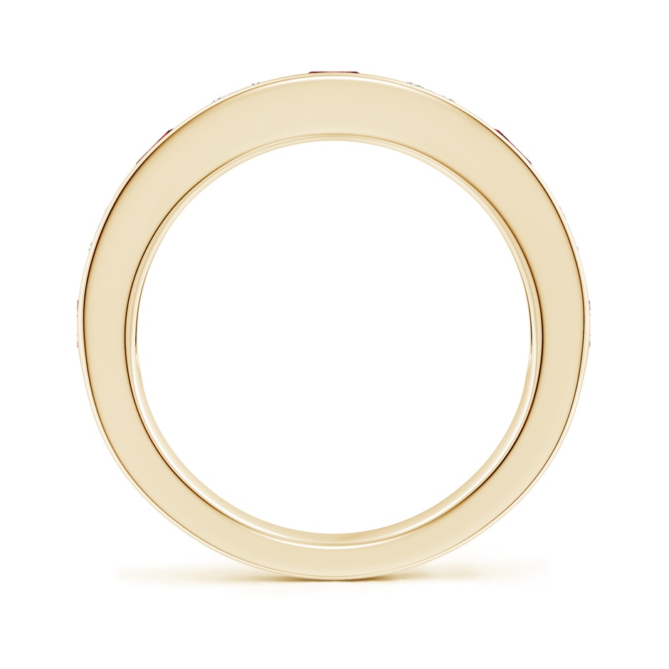 4mm AAAA Channel Set Ruby and Diamond Semi Eternity Ring in Yellow Gold side 199