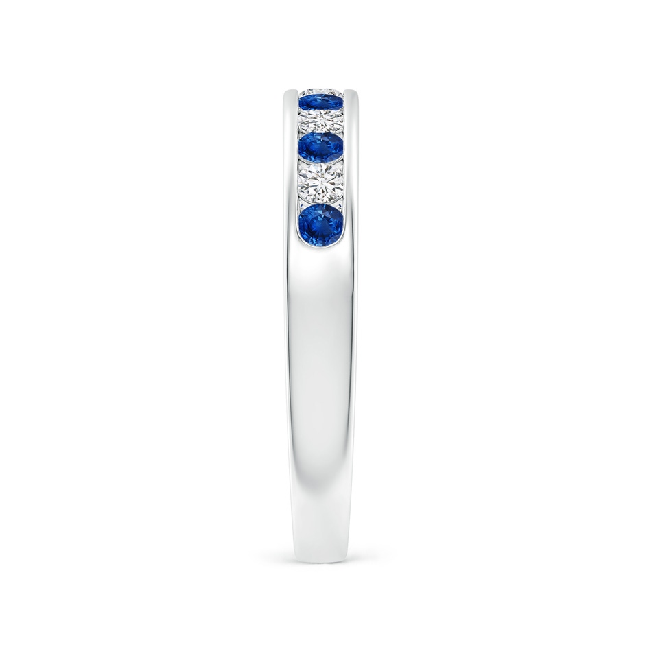2.1mm AAA Channel Set Sapphire and Diamond Semi Eternity Ring in P950 Platinum side 299