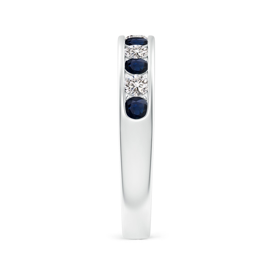 2.5mm A Channel Set Sapphire and Diamond Semi Eternity Ring in P950 Platinum side 299