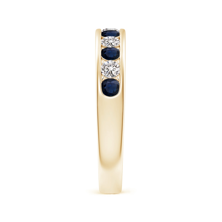2.5mm A Channel Set Sapphire and Diamond Semi Eternity Ring in Yellow Gold side 299