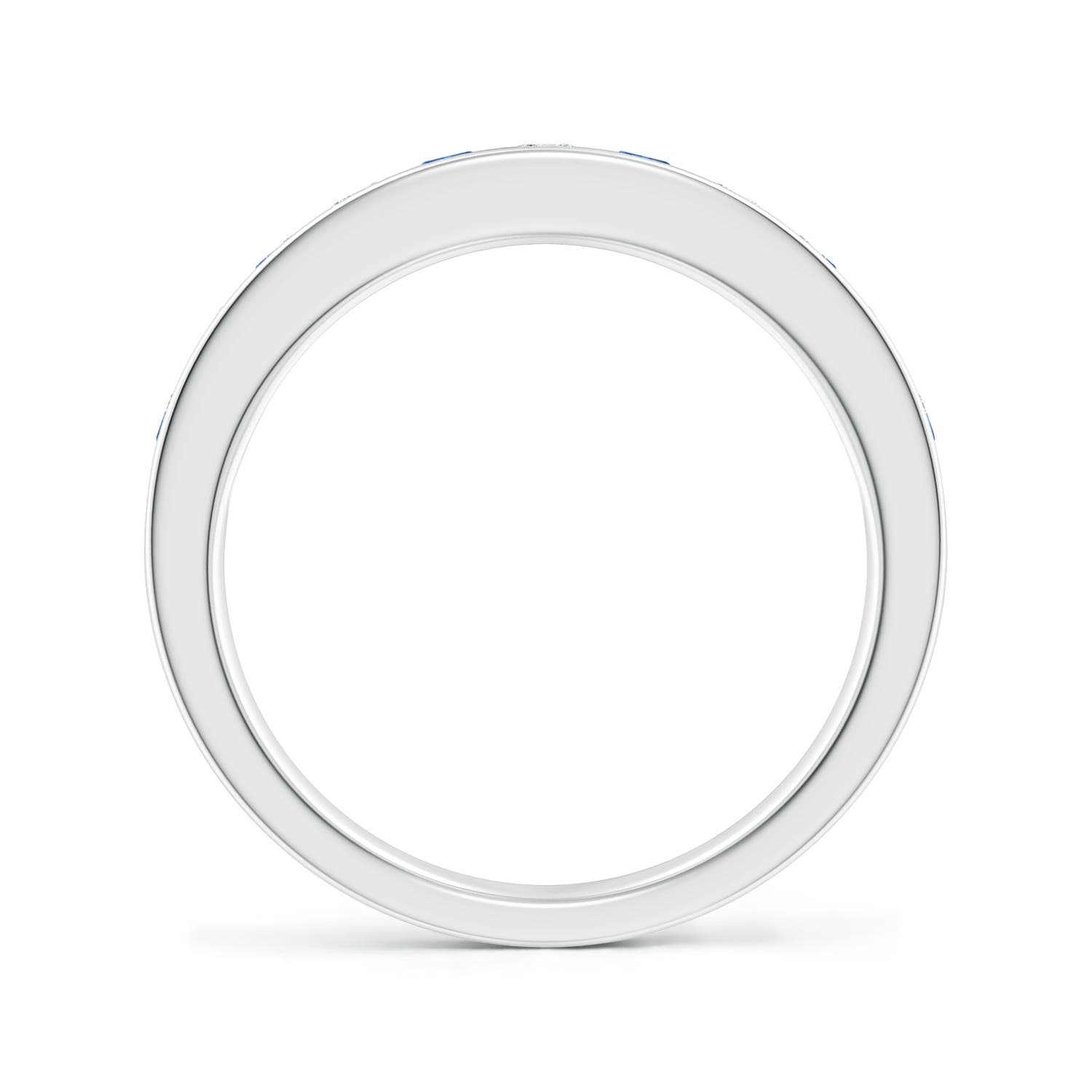 2.5mm AAA Channel Set Sapphire and Diamond Semi Eternity Ring in White Gold - side 3