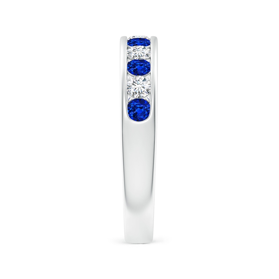 2.5mm AAAA Channel Set Sapphire and Diamond Semi Eternity Ring in P950 Platinum side 299