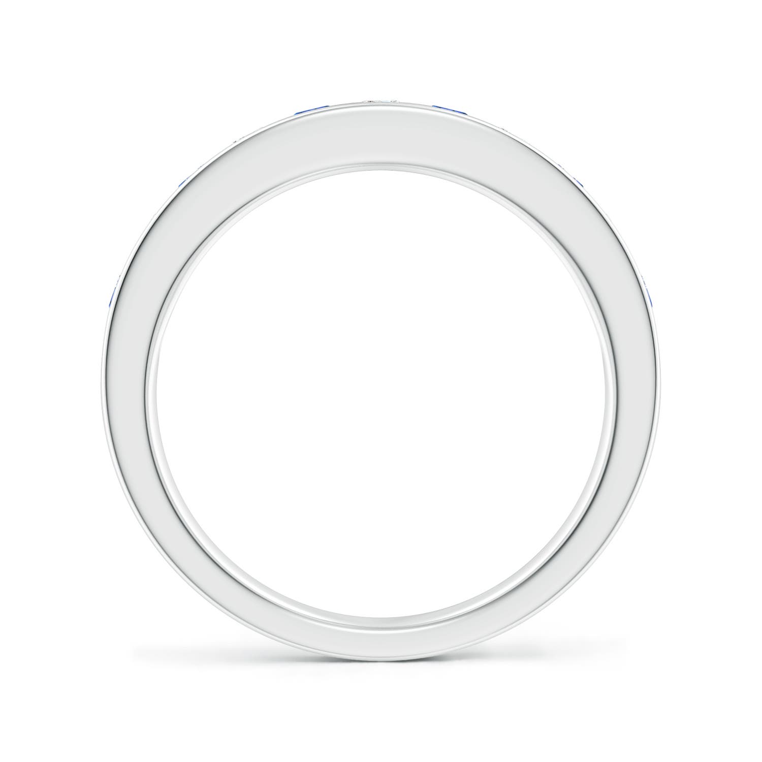 2.5mm AAAA Channel Set Sapphire and Diamond Semi Eternity Ring in White Gold - side 3