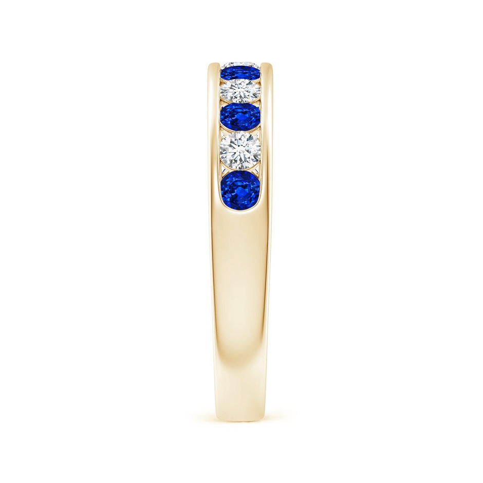 2.5mm AAAA Channel Set Sapphire and Diamond Semi Eternity Ring in Yellow Gold side 299