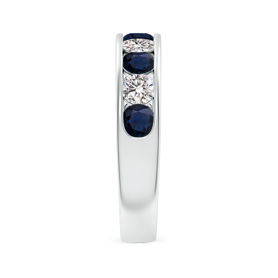 3.5mm A Channel Set Sapphire and Diamond Semi Eternity Ring in White Gold side 299
