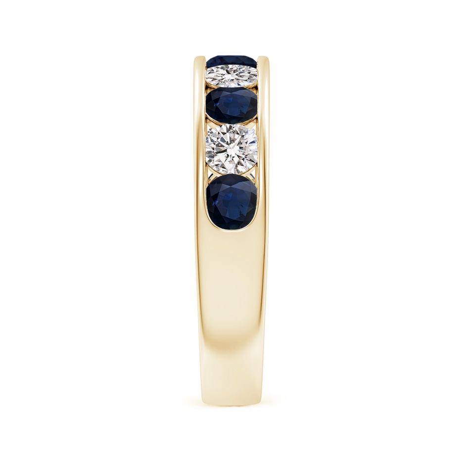 3.5mm A Channel Set Sapphire and Diamond Semi Eternity Ring in Yellow Gold side 299