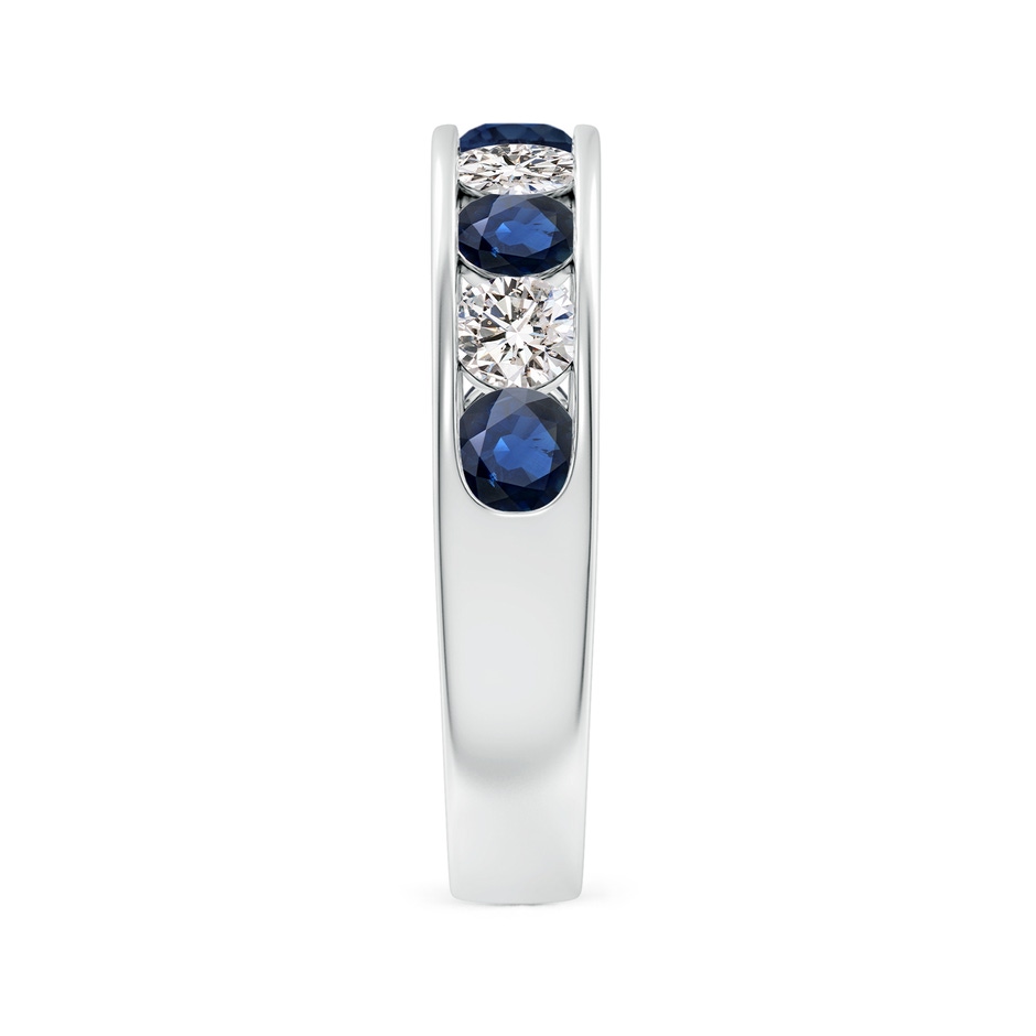 3.5mm AA Channel Set Sapphire and Diamond Semi Eternity Ring in P950 Platinum side 299