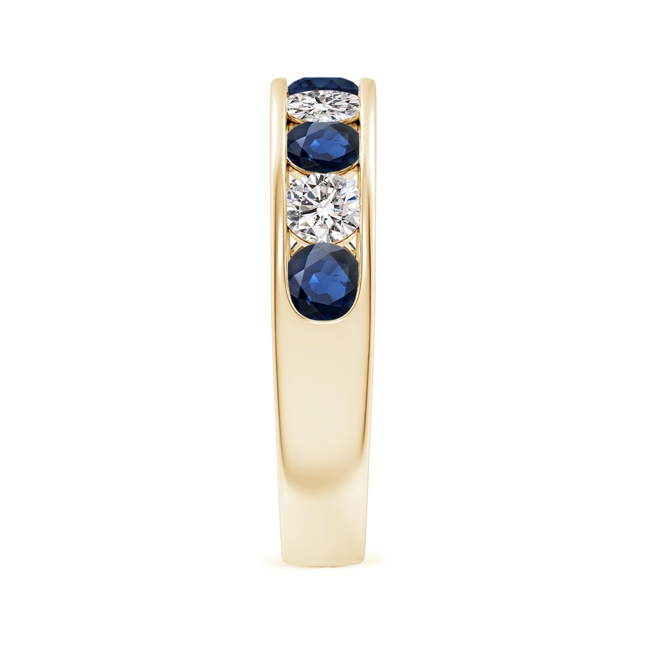 3.5mm AA Channel Set Sapphire and Diamond Semi Eternity Ring in Yellow Gold side 299