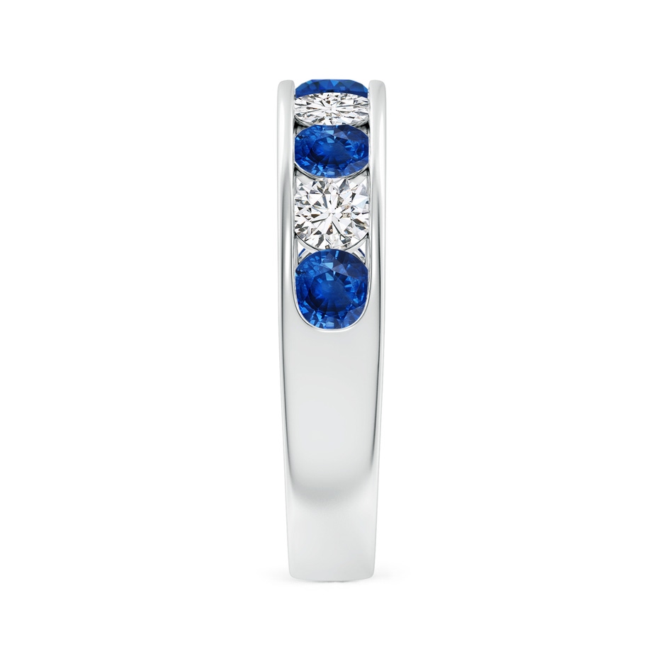 3.5mm AAA Channel Set Sapphire and Diamond Semi Eternity Ring in White Gold side 299