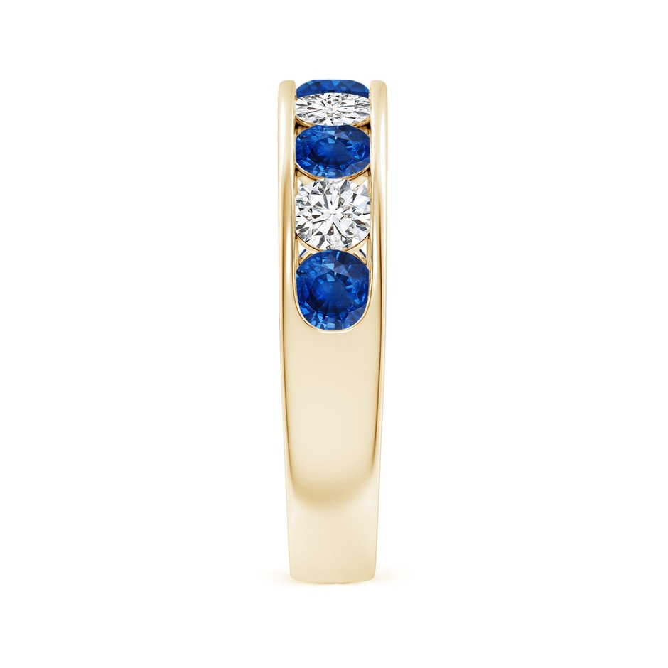 3.5mm AAA Channel Set Sapphire and Diamond Semi Eternity Ring in Yellow Gold side 299