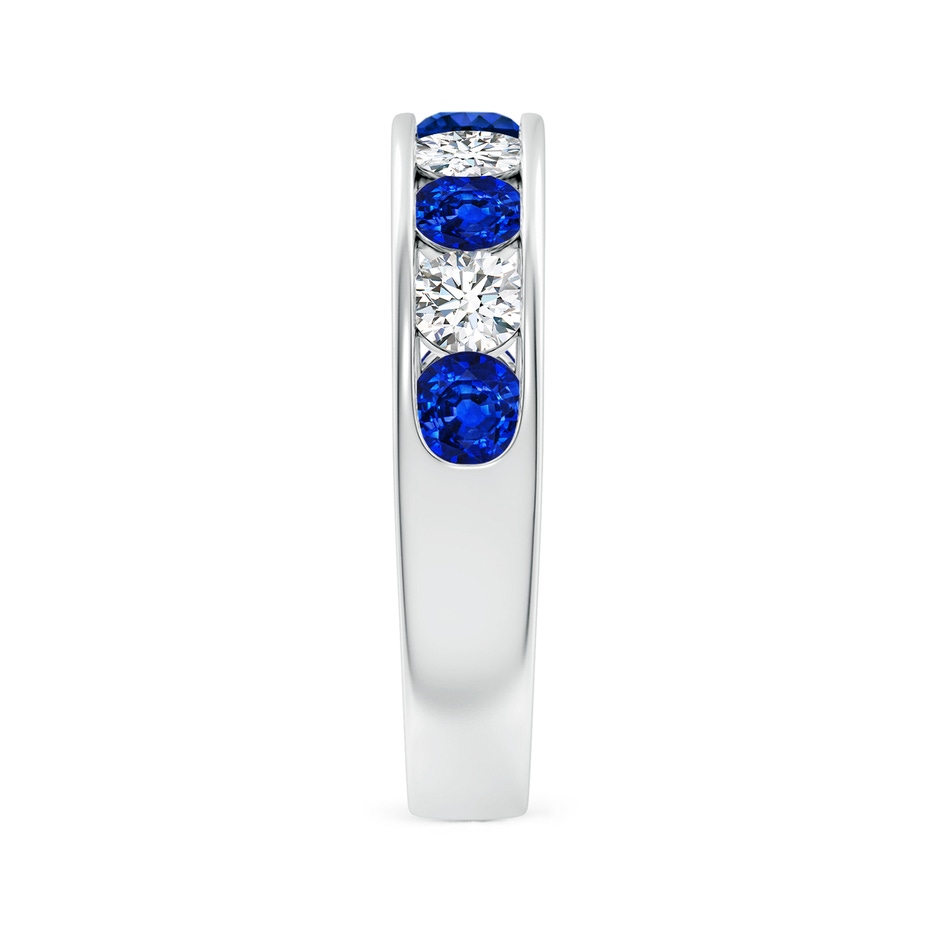 3.5mm Lab-Grown Channel Set Sapphire and Diamond Semi Eternity Ring in P950 Platinum side 299